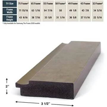 Deco TV Frames - Contemporary Bronze Smart Frame Compatible ONLY with Samsung The Frame TV (55", Fits 2017-2020 Frame TV)