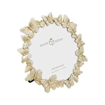 GIFTY GIFTY Round Butterfly Picture Frame for Home Decor