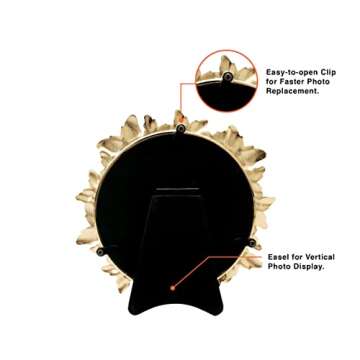 GIFTY GIFTY Round Butterfly Picture Frame with Gold With White Painted Frame 4”x4” Personalized Photo Frame Round Shape, for Vertical Display on Tabletop, Home Decor, Wedding or any Milestone Photos