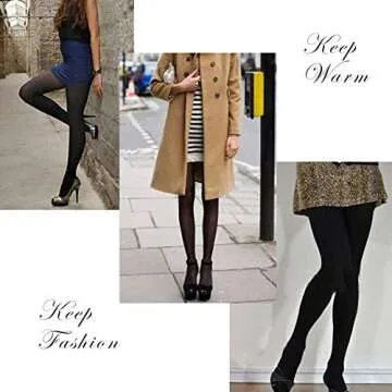 MANZI Women's 3 Pairs Opaque Control-Top Tights 70 Denier