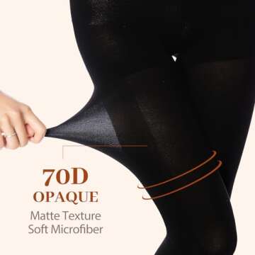 MANZI Women's 3 Pairs Opaque Control-Top Tights 70 Denier