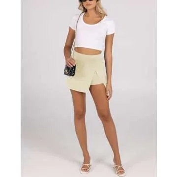 Lianlive Women's Mini High Waist Skirt with Shorts