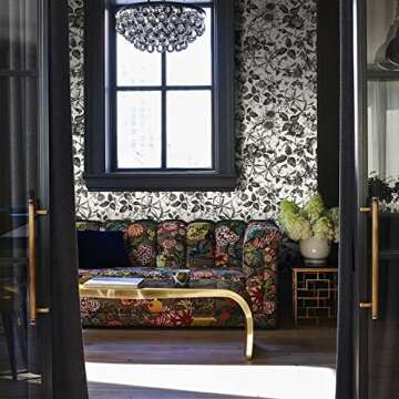 JiffDiff Vintage Floral Wallpaper Peel and Stick Roll 15.75in X 118in