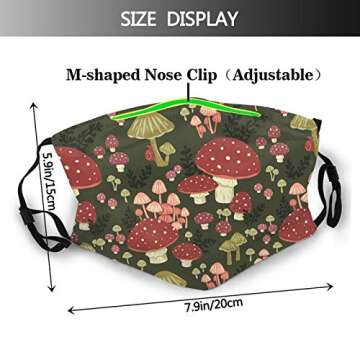Mushrooms Face Mask Mouth Cover, Reusable Neck Gaiter Washable Bandana Balaclava, for Unisex Sports Outdoor