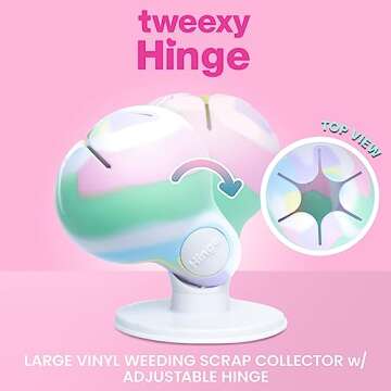 Tweexy Hinge Untippable Vinyl Weeding Scrap Collector | IntelliStick Anti-Spill Airlock Suction | HT...