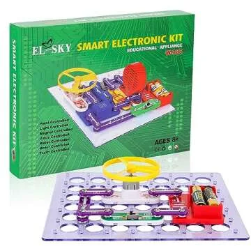 ELSKY 335 Electronics Discovery Kit - Circuits Experiments and Smart Blocks for Kids to Build DIY Electric Circuits