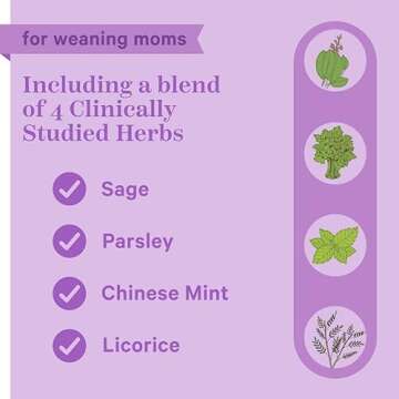 Pink Stork No Flow: Dry Up Breast Milk Supply with Sage, Parsley, and B Vitamins, Postpartum Essenti...