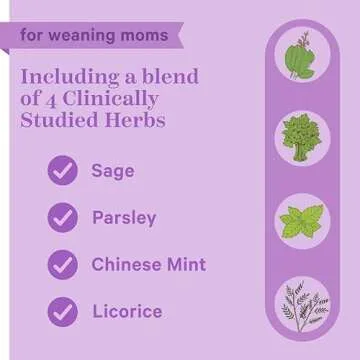 Pink Stork No Flow: Dry Up Breast Milk Supply with Sage, Parsley, and B Vitamins, Postpartum Essenti...