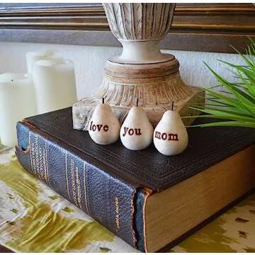 Gift for Mom, White Love You Mom Pears, Birthday Mother's Day gift, Perfect Present for Mothers of all ages