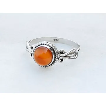 Handmade Carnelian Stone Ring in Sterling Silver