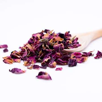 MagJo Naturals Red Rose Petals, Dried, Culinary Grade A, Harvested from Faiyum Oasis in Egypt (4 oz)