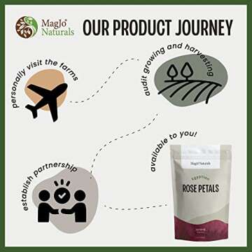 MagJo Naturals Red Rose Petals, Dried, Culinary Grade A, Harvested from Faiyum Oasis in Egypt (4 oz)