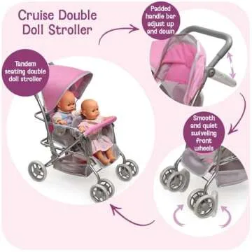 Badger Basket Double Doll Stroller for Imaginative Play