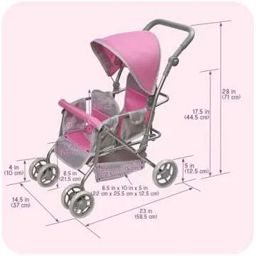 Badger Basket Double Doll Stroller for Imaginative Play