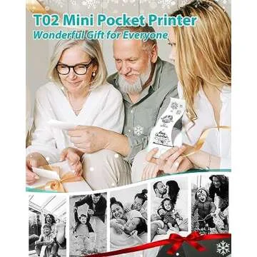 Phomemo Print Pods Mini Printer- T02 Sticker Printer Inkless Printer Sticker Maker, Bluetooth Thermal Pocket Printer for Study Notes, Stickers, Photos, DIY Printing, with 3 Rolls Paper, Green