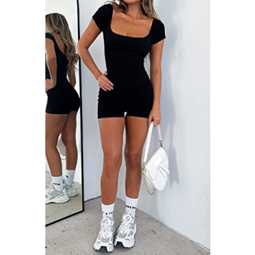 Argeousgor Women Slim Fit Color Block Button Playsuit