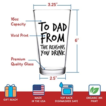 To Dad From the Reasons You Drink Funny Beer Glass