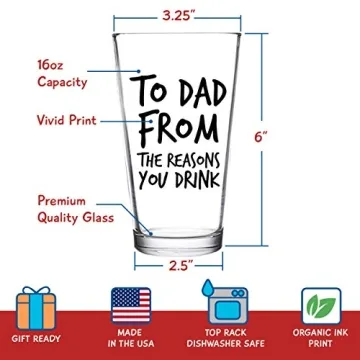 To Dad From the Reasons You Drink Funny Beer Glass