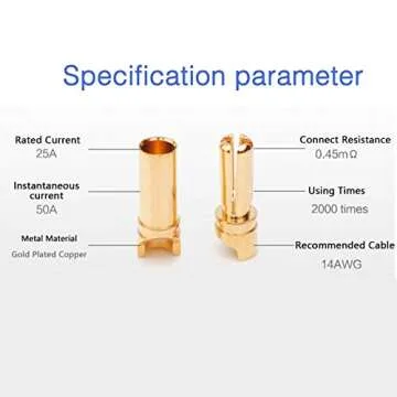 20Pairs Gold 3.5mm Bullet Banana Plug Connectors