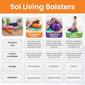 Sol Living Cotton Yoga Bolster Pillow for Meditation