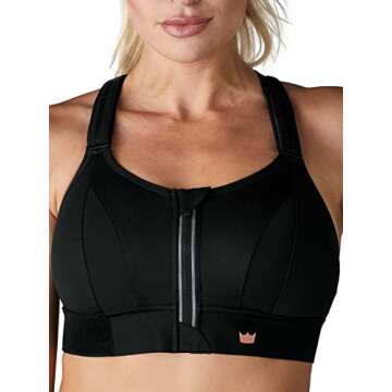 SHEFIT Ultimate Sports Bra for Women, High Impact Sports Bra, Black, X-Small