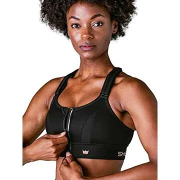 SHEFIT Ultimate Sports Bra for Women, High Impact Sports Bra, Black, X-Small