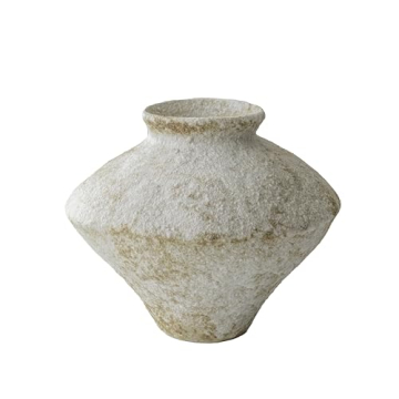 Handmade Rustic White Ceramic Vase Elegant Home Decor
