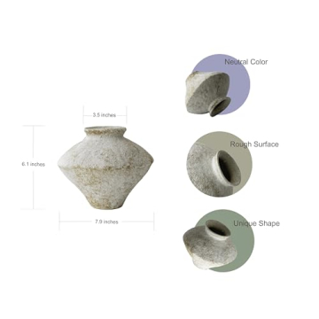 Handmade Rustic White Ceramic Vase Elegant Home Decor