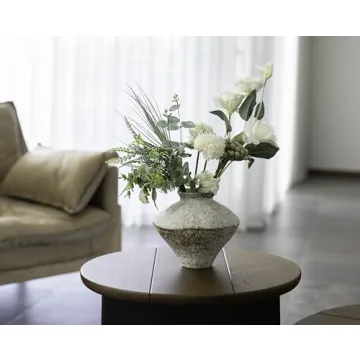 Handmade Rustic White Ceramic Vase Elegant Home Decor