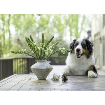 Handmade Rustic White Ceramic Vase Elegant Home Decor