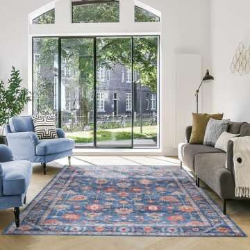 Gertmenian Indoor Boho Area Rug - 9x13 Extra Large, Non Slip, Super Strong, Ideal for High Traffic A...