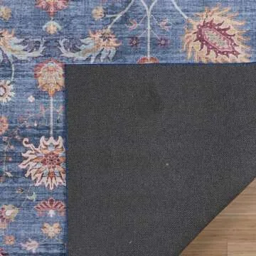 Gertmenian Indoor Boho Area Rug - 9x13 Extra Large, Non Slip, Super Strong, Ideal for High Traffic Areas in Bedroom, Living Room, Kitchenn - Cullen, Blue, 28965