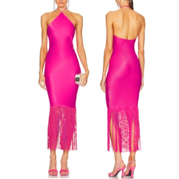 Stylish JLCNCUE Halter Neck Bodycon Dress for Parties