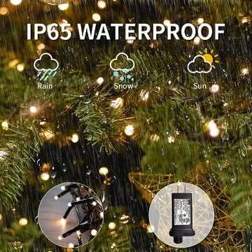 VIL Christmas Tree Lights with Ring, 8.2Ft 16 Line 448 LED Fairy String Lights Plug in, 8 Lighting Modes, for Indoor Outdoor Xmas Tree Wedding Party Decoration (Warm White)