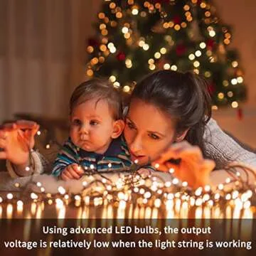 VIL Christmas Tree Lights with Ring, 8.2Ft 16 Line 448 LED Fairy String Lights Plug in, 8 Lighting Modes, for Indoor Outdoor Xmas Tree Wedding Party Decoration (Warm White)