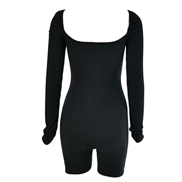 Stylish Muineobuka Ribbed Knit Bodycon Jumpsuit for Women