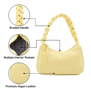 Emperia Braided Top Handle Shoulder Bag Vegan Leather Hobo Tote