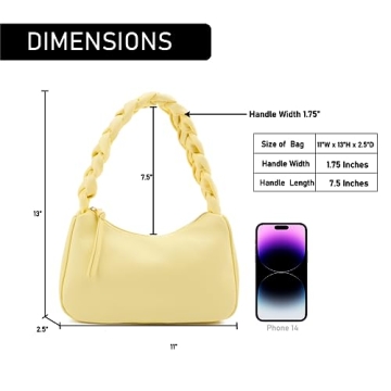 Emperia Braided Top Handle Shoulder Bag Vegan Leather Hobo Tote