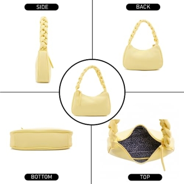 Emperia Braided Top Handle Shoulder Bag Vegan Leather Hobo Tote