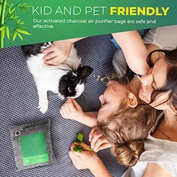 Bamboo Charcoal Bags - Odor Absorber Made of 100% Bamboo and Linen with Dehumidifier for Moisture Co...
