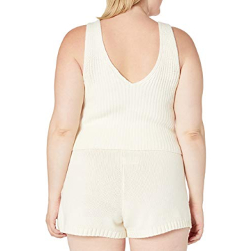 Stylish Women's Sylvie Cropped Sweater Tank in Whisper White