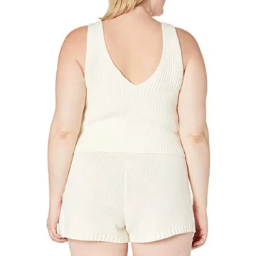 Stylish Women's Sylvie Cropped Sweater Tank in Whisper White