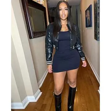 Doweha Women Faux Black Leather Jacket for All Occasions