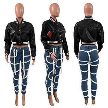 Doweha Women Faux Black Leather Jacket for All Occasions