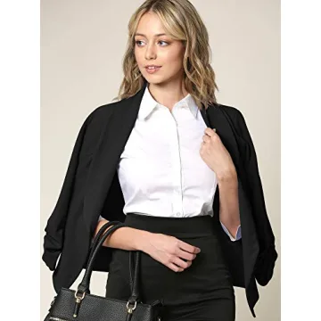 Lock and Love Women 3/4 Sleeve Blazer Stylish Work Jacket