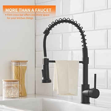 OWOFAN Black Kitchen Faucet with Pull Down Sprayer