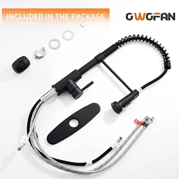 OWOFAN Black Kitchen Faucet with Pull Down Sprayer