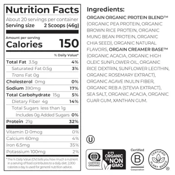 Orgain Organic Vegan Protein Powder - 21g Plant Protein, Delicious Vanilla