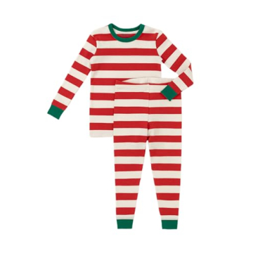 AVAUMA Baby Pajama Set Soft Cotton Christmas Stripes