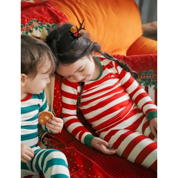 AVAUMA Baby Pajama Set Soft Cotton Christmas Stripes